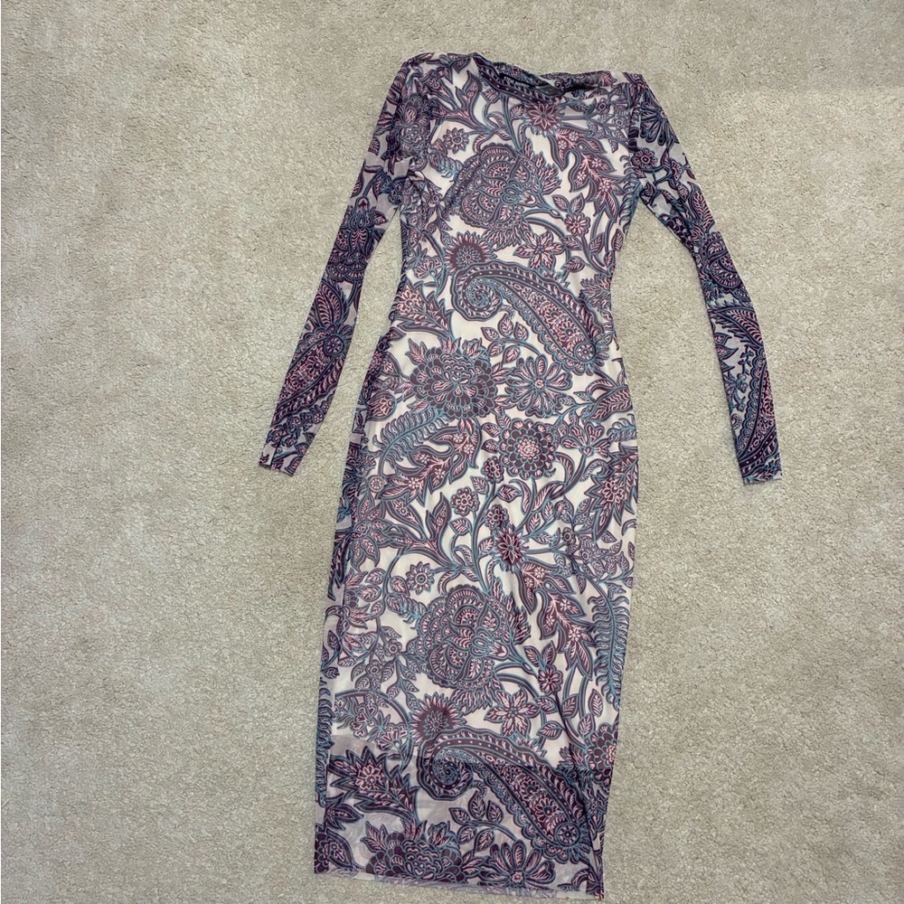 Floral Paisley Long Sleeve Dress